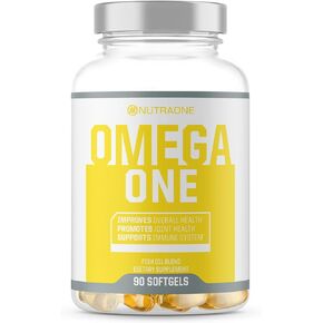 OmegaOne Omega-3 Fish Oil Supplement by NutraOne (90 500mg Fish Oil Pills)