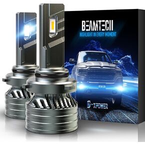 BEAMTECH H4 LED Bulbs, 9003 Light Bulb 18000LM 90W 6500K Xenon White G-XP Chips High Brightness Halogen Replacement Front Light Bulb/Fog Light of 2