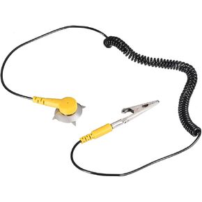 uxcell Anti-Static ESD Grounding Cable Coiled Cord, with Alligator Clip Claw and PU Grounding Wire 2pcs