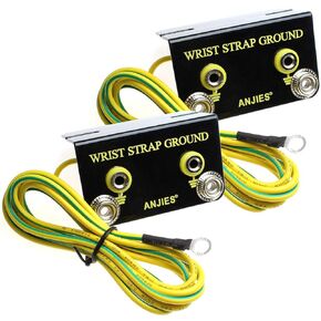 2pcs 2 Holes ESD Anti Static L-Type Grounding Socket for Wrist Strap Ground