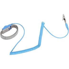 Fafeicy Anti Static Wrist Strap, ESD Wrist Strap, Stainless Steel Static Electricity Wristband, Adjustable Antistatic Band, Strong Force Grounding Strap (Silver & Blue), Hand Tools & Accessories