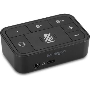 Kensington Universal 3-in-1 Pro Audio Headset Switch (K83300WW), Black, 3.26 x 2.2 x 1.1 in
