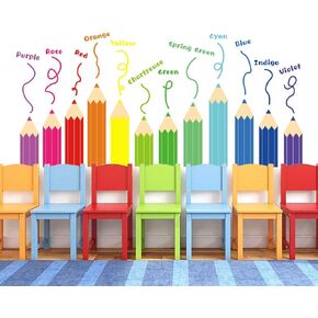 Color Wall Decals for Daycare Essentials-Kids Educational Wall Stickers for Classroom,Playroom,Nursery,Bedroom-Removable Children DIY Wall Art Stickers Peel and Stick Decor