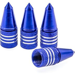 4PCS Spiked Tire Valve Stem Caps, Aluminium Tire Valve Stem Covers, Corrosion Resistant, Universal Car Wheel Tire Valve Caps for Cars, Trucks, SUV, Motorcycles, Bike and Bicycles (Black)