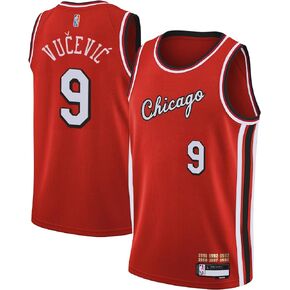 Nikola Vucevic Chicago Bulls Red #9 Kids Youth 8-20 City Edition Swingman Jersey
