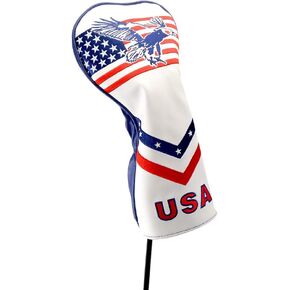 Golf Club Head Cover USA Flag and Eagle Pattern for Driver Patriotic Headcover