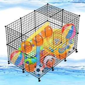 rakkitomato Pool Noodles Holder, DIY Mesh Rolling Storage Organizer Bin for Pool Floats,Swim Toys,Inflatable Balls, Black in Kuwait