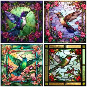 4 Sheets Anti-Collision Window Clings,Birds Alert Collision Window Decals Bird Butterfly Sunflower Cling Decor Static Deterrent Decal Prevent Bird Strikes on Doors Windows