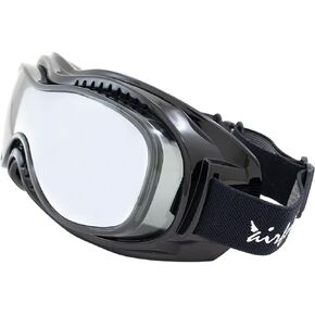 Pacific Coast Sunglasses Airfoil Black Goggles With Anti Fog Smoke Silver Mirror Polycarbonate Lens With - One Size