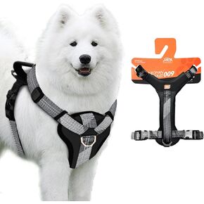 No Pull Dog Harness with Handle -[Neoman] Escape-Proof Heavy Duty Dog Harness - Neoprene Padded H-Strap with Reflective Trim, Metal Buckles - Safe, Adjustable Pet Accessories N[H3 Black] in Kuwait