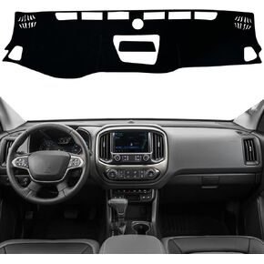 Dash Mat Cover Interior Dashboard Protection pad Compatible with Chevrolet Colorado Truck 2015-2022 Sunshade Glare UV Rays Protector (Black Trim)