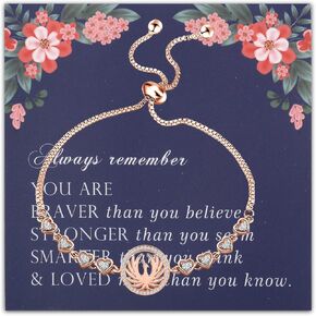 FEELMEM Inspirational Phoenix Gift Rising Phoenix Slider Bracelet Fire Bird Jewelry Phoenix Recovery Gifts