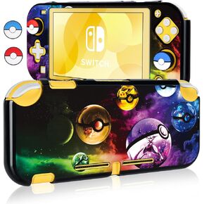 DLseego Cartoon Balls Switch Lite Protective Case Cool Hard PC Shell Shockproof Scratch Resistant Cover Joy Con Japanese Amine Skin with 2PCS Blue and Red Balls Thumb Grips Caps for Switch 2019
