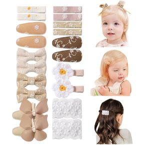 20 قطعة من مشابك شعر الأطفال من Jollybows فيونكة شعر للفتيات مقاس 2 بوصة مشبك فراشة صغير للأطفال الصغار مشبك شعر ناعم على شكل ضفيرة in Kuwait