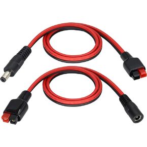 14AWG DC 5521Male/Female Power Plug to an-der-Son Cable 45A Solar Connector to DC5.5X2.1MM Cable Compatible with an-der-Son Port for Generator Battery and Foldable Solar Panel[60CM/2Ft]