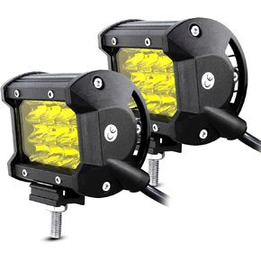 SKYWORLD شريط إضاءة LED، 23 بوصة 324 وات صف ثلاثي 7D أصفر كهرماني بقعة الفيضانات كومبو شعاع على الطرق الوعرة العمل قيادة أضواء الضباب لسيارة بولاريس RZR ATV UTV SUV شاحنة قارب المركبات 4x4 12V 24V