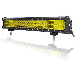 SKYWORLD LED Light Bar, 2pcs 4 inch 36W Triple Row 7D Yellow Amber Spot Light Off Road Work Driving Fog Lights for Polaris RZR Car ATV UTV SUV Truck Boat Vehicles 4x4 12V 24V