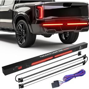 60 inch LED Tailgate Light Bar Strip for Truck, Full Function Amber Sequential Turn Signal, Red Brake Running, White Reverse Light, IP67 Weatherproof