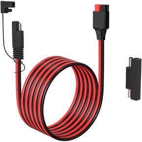 10AWG Anderson Connector to SAE Extension Cable with SAE Polarity Reverse Adapter for Portable Power Station Solar Panel (2FT)