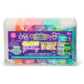 Rainbow Loom: Treasure Box - Glow-in-The-Dark Edition - DIY Bands Jewelry Kit, 7000 Glow Rubber Bands, 2 Happy Looms, Crafting Activity, Kids Ages 7+
