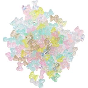 hobbyhub 100Pcs Mini Resin Gummy Bear Mixed Candy Color Bear Flat Back Embellishments for DIY Scrapbooking Making Art Decoration