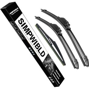 SIMPWIBLD 3 wipers Replacement for 2014-2019 Nissan Versa Note Windshield Wiper Blades Original Equipment Replacement 28"+14"+12" (Set of 3) U/J HOOK