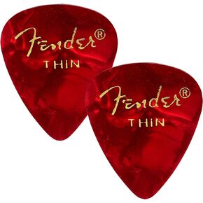 Fender 351 Pick Pack Red MOTO Thin 2 Pack (24) Bundle