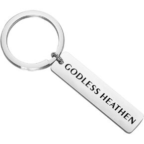 CENWA Atheist Gift Funny Atheist Gift Godless Heathen Keychain