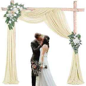 Hot Pink Wedding Arch Draping Fabric, Chiffon Arch Draping Fabric, Sheer Fabric for Draping, Chiffon Arch Drapery for Wedding Arch Decor, 1 Panel