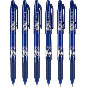 Pilot, FriXion Ball Erasable & Refillable Gel Ink Pens, Fine Point 0.7 mm, Pack of 6, Black