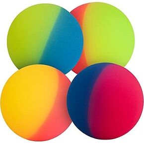 Bedwina Jumbo Bouncy Balls - (Pack of 4) 3 Inch ICY Balls for Kids in Bright Assorted Colors for Birthday Party Favors and Carnival Prizes