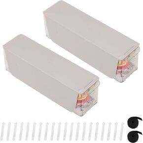 Yesesion Plastic Cord Storage Box with 7 Compartments, Adjustable Cable Organizer Case for Desk Drawer Accessories, Phone Charger, Battery, Art Crafts, Stationery, Wire Management (Beige Lid)