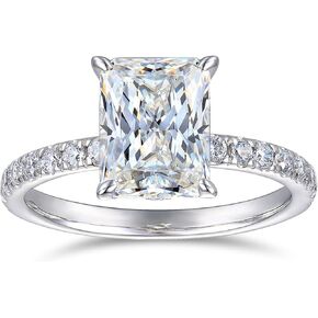 Moissanite Rings D Color 3 Carat Moissanite Radiant Cut Moissanite Engagement Ring for Women