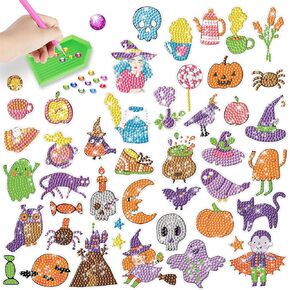 Kids Diamond Art Stickers Kits 5d DIY Paint by Numbers Gem Art Crafts for Children and Adults Diamond Dots Mosaic Kits for Girls and Boys (Animals-3)