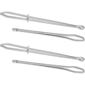 Joyangy Pack of 4 Drawstring Threader, Bodkin Threader Tweezers Sewing Tool, 2.6 + 3.1 Inch Sewing Tweezer Tool for Replacement Drawstring for Sweatpants, Tweezers Clips for Machine Hand Sewing