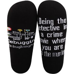 MBMSO 2 Pair Debugging Definition Socks Computer Programmer Gift IT Coder Gift Teacher Student Funny Coding Programming Socks