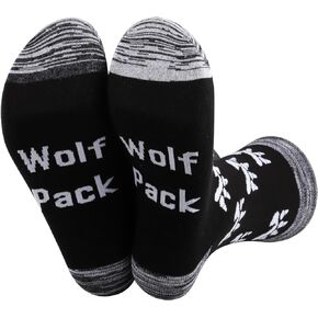 JXGZSO Wolf Lover Gift Cute Wolf Pack Wolf Paw Print Socks Wolves Gifts Animal Themed Socks Wolf Inspirational Gift