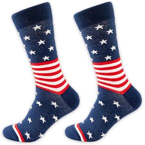 American Flag Socks For men,Patriotic Patterned USA Stars Stripes Novelty Socks