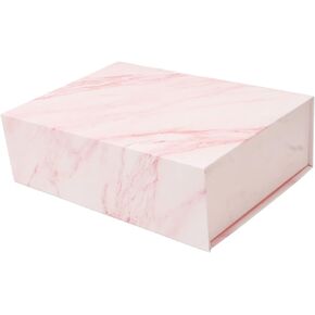 FILFEEL Large Gift Box with Lid Magnetic Gift Box Reusable Decorative Elegant Gift Boxes Classic Shape Collapsible Paperboard Gift Box for Gifting Accessories 26 x 19 x 8cm (Marble