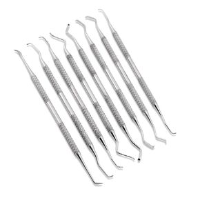 Set of 8 Cynamed Goldman Fox Dental Curettes and Scalers - Hollow Handle Double Ended Periodental Premium Instruments