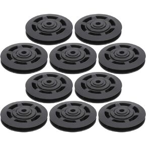 10 Pcs Nylon Pulley Wheel OD 3.7in Nylon Bearing Pulley Wheel for Gym Equipment Smooth Nylon Wheel Replace for Gym Equipment Part Cable Exercise Machine Attachments Used for Wire Rope Traction