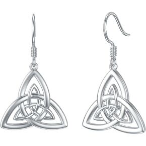 Celtic Knot Earrings S925 Sterling Silver Dangle Drop Earrings Irish Earrings for Women Celtic Jewelry Gifts for Girls Wife Mom Daughter Christmas Birthday Anniversary