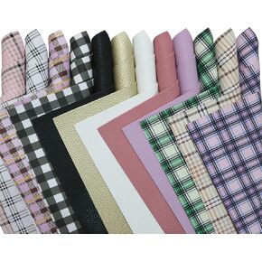 12 قطعة/مجموعة من صفائح الجلد الصناعي ذات الألوان الصلبة والمنقوشة، مجموعة حزمة من الجلد المنقوش بملمس محبب مقاس 8 بوصة × 12 بوصة مقاس A4 مطبوعة بألوان مختلطة من الجلد الصناعي لأقواس القرط لصنع الحرف اليدوية in Kuwait