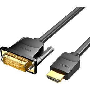 VENTION Bi-Directional HDMI to DVI Cable - High-Speed Male to DVI-D 24+1 Adapter - 1080P HD Converter for Xbox, PS4, Roku, Raspberry Pi - Supports PS5, PC, Projector, HDTV