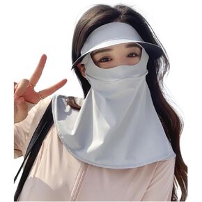 Sun Protection Integrated Face Mask Sun Hat with Extended Neck Protection Summer UV Protective Cycling Outdoor Wear for Women