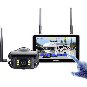 Haloview Byte Tango BT6 Touch RV Backup Camera Wireless 2.4G Digita FHD 1080P DVR Rearview and 5.5" Touch Screen Monitor System for RV,Truck,Trailer,Truck,Camper,Van,Pickup