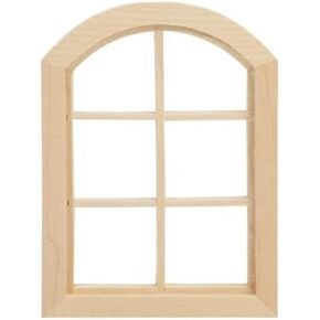 Dollhouse Windows, Wooden Miniature Dollhouse Furniture Window Frame for Dolls Houses Decoration-1: 12 Scale