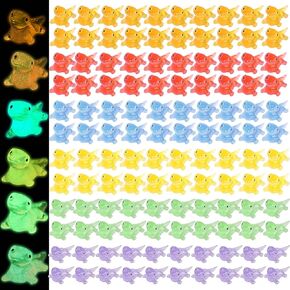 CCINEE 120 Pcs Mini Luminous Lizard Miniature Statue Glow in The Dark Resin Lizard Figures Micro Fairy Ornaments for Miniature Landscape Flower Pots Micro Animals Moss DIY Landscape Crafts