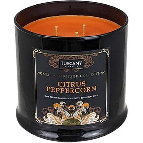 Tuscany Candle Homme & Heritage Citrus Peppercorn 3 Wick Essential Oil Candle 15 Ounce