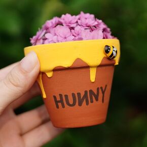 6 Pack Winnie Honey Pot, for Cupcake, Party Favor, Planter, Winnie Party Favor for Baby Shower 1st Birthday Party Decoration Hunny Pot